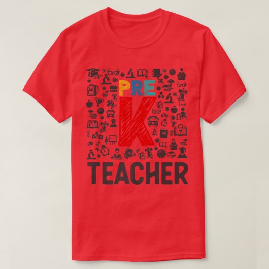 幼稚園前先生- K前教え Tシャツ (デザイン正面)