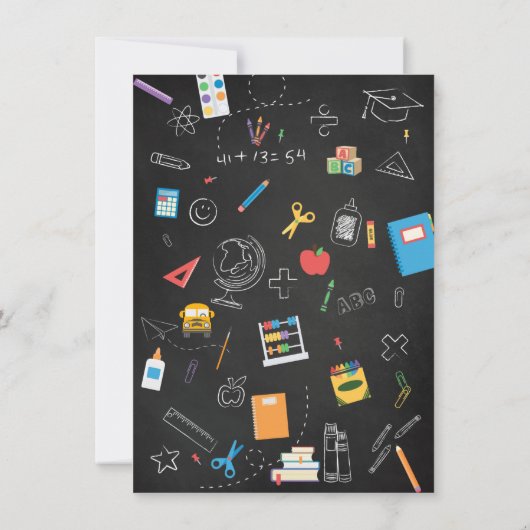 幼稚園前卒園式のチャックボード 招待状 (裏面)