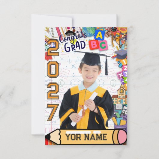 幼稚園前期修了式 招待状 (正面)