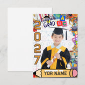 幼稚園前期修了式 招待状 (正面/裏面)