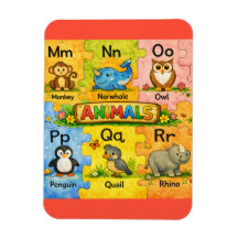 幼稚園動物アルファベット冷蔵庫マグネット M-R