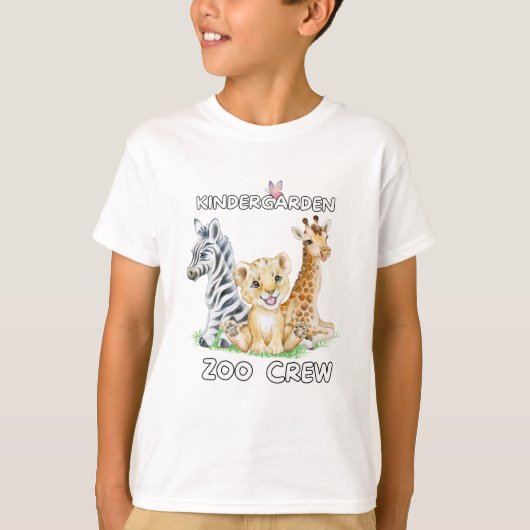 幼稚園動物園クルーおもしろいサーカスかわいい動物の愛 Tシャツ (正面)