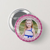 幼稚園卒パーソナライズされた業写真ボタン 缶バッジ (正面&裏面)