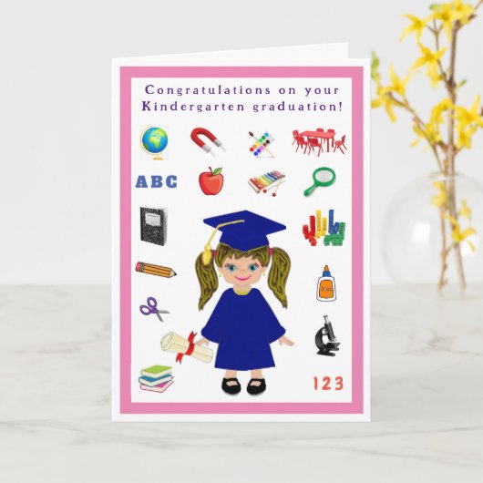 幼稚園卒園カード カード (黄色い花)