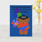 幼稚園卒園クマ#3カード カード (黄色い花)