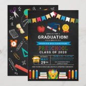 幼稚園卒園チョークボード 招待状 (正面/裏面)