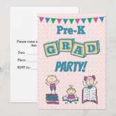 幼稚園卒園パーティーの招待状 招待状 (正面/裏面)