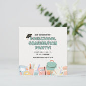 幼稚園卒園パーティー招待状テンプレート 招待状 (スタンド正面)