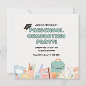 幼稚園卒園パーティー招待状テンプレート 招待状 (正面)