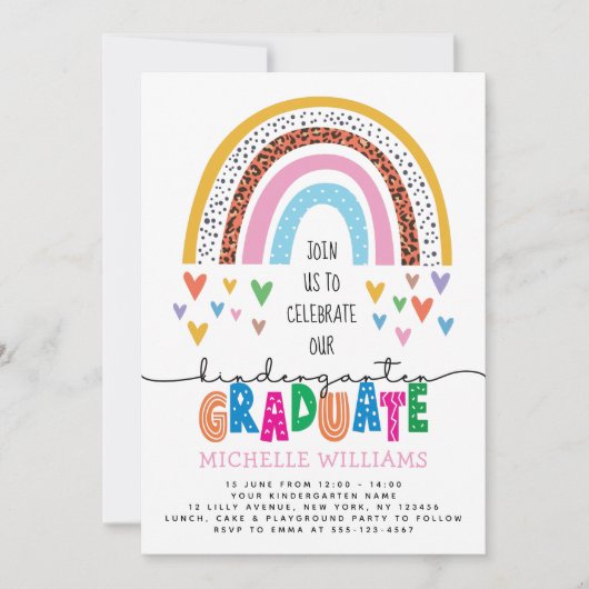 幼稚園卒園写真 招待状 (正面)