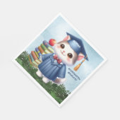 幼稚園卒園女猫おめでとう スタンダードランチョンナプキン (角)