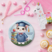 幼稚園卒園女猫おめでとう ペーパープレート (パーティー)