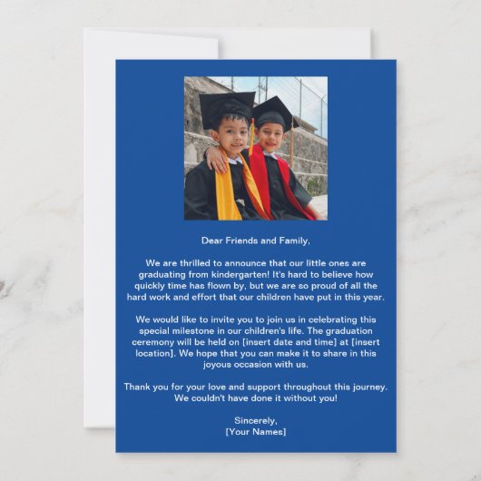 幼稚園卒園式お知らせ写真カード 招待状 (裏面)