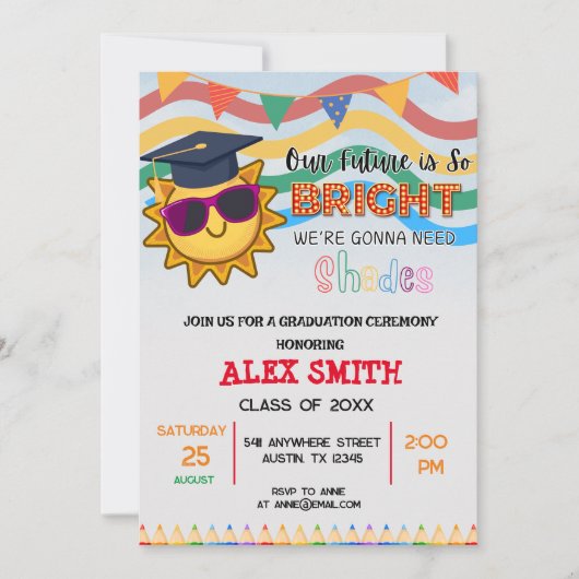 幼稚園卒園式 招待状 (正面)