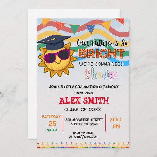 幼稚園卒園式 招待状 (正面/裏面)