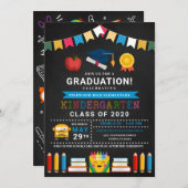 幼稚園卒園用黒板 招待状 (正面/裏面)