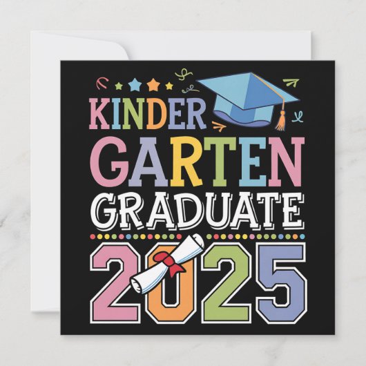幼稚園卒園 2025年 卒業記念 学校 招待状 (正面)