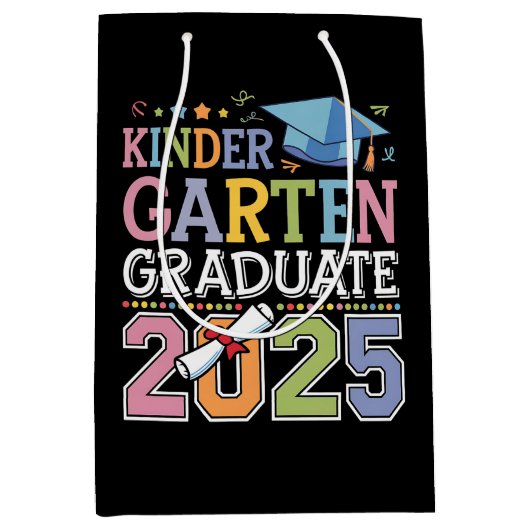 幼稚園卒園 2025年 卒業 学校 ミディアムペーパーバッグ (正面)