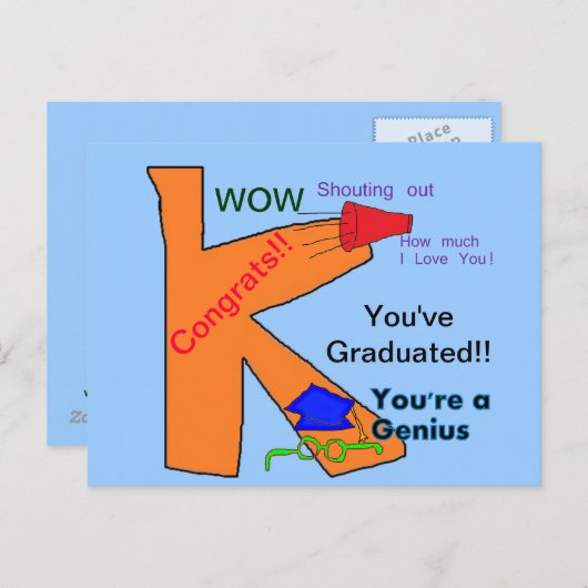 幼稚園卒業おめでとうカード ポストカード (正面/裏面)