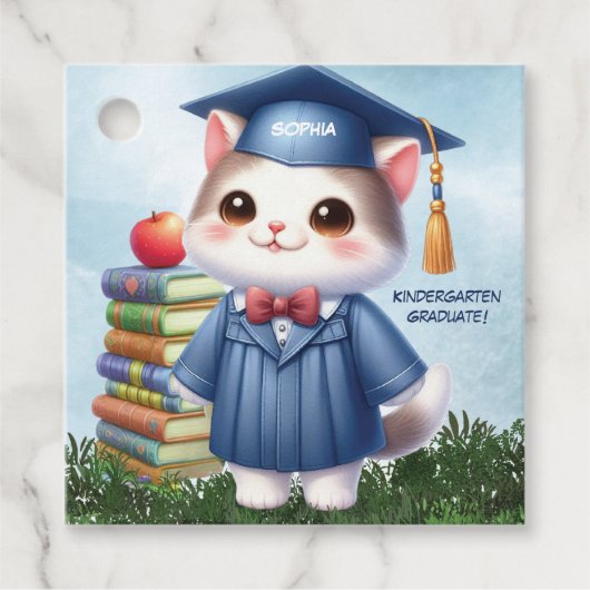 幼稚園卒業かわいいねこ少女 フェイバータグ (正面)