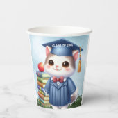 幼稚園卒業かわいいねこ少女 紙コップ (裏面)
