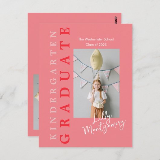 幼稚園卒業はがき5枚 ポストカード (正面/裏面)