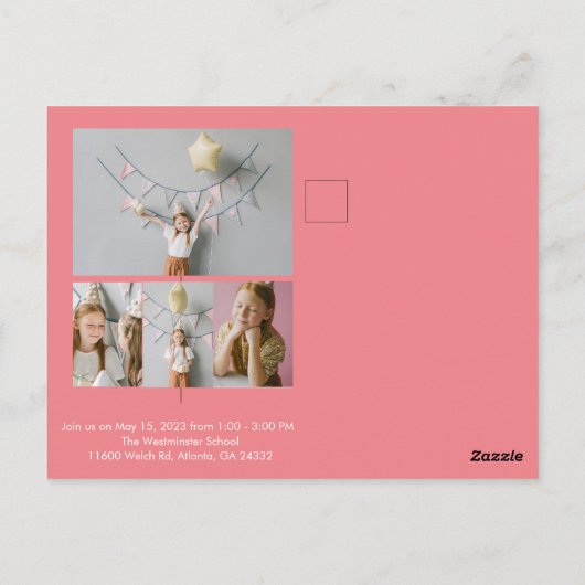 幼稚園卒業はがき5枚 ポストカード (裏面)