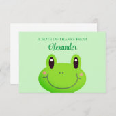 幼稚園卒業グリーンカエル サンキューカード (正面/裏面)