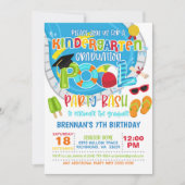 幼稚園卒業プールパーティー- Boy W 招待状 (正面)