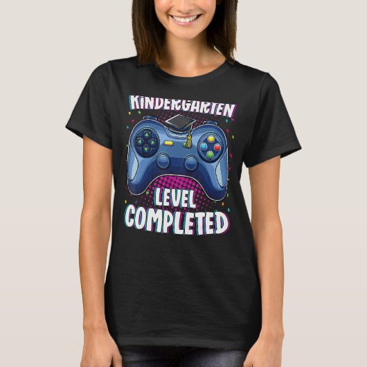 幼稚園卒業レベル修了ゲーマー卒業 Tシャツ (正面)