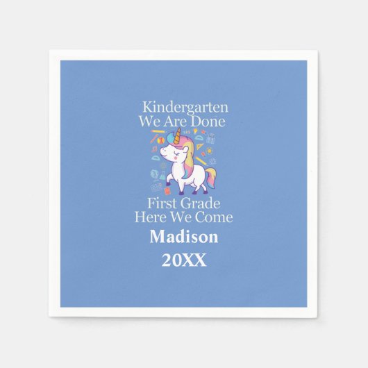 幼稚園卒業一年生ユニコーン スタンダードカクテルナプキン (正面)
