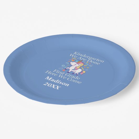 幼稚園卒業一年生ユニコーン ペーパープレート (アングル)