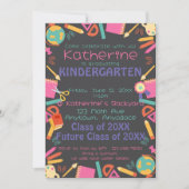 幼稚園卒業招待状学校テーマ 招待状 (正面)
