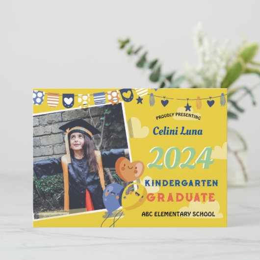 幼稚園卒業招待状(写真あり) 招待状 (スタンド正面)