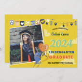 幼稚園卒業招待状(写真あり) 招待状 (正面/裏面)