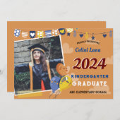 幼稚園卒業招待状(写真あり) 招待状 (正面/裏面)