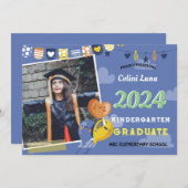 幼稚園卒業招待状（写真あり） 招待状 (正面/裏面)