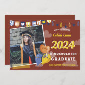 幼稚園卒業招待状（写真あり） 招待状 (正面/裏面)