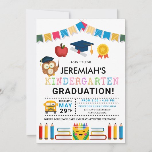 幼稚園卒業招待状 招待状 (正面)