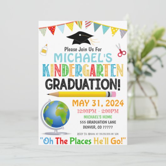 幼稚園卒業招待状 招待状 (スタンド正面)