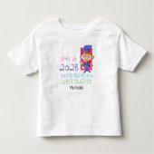 幼稚園卒業生かわいい女の子の漫画カスタム トドラーTシャツ (正面)