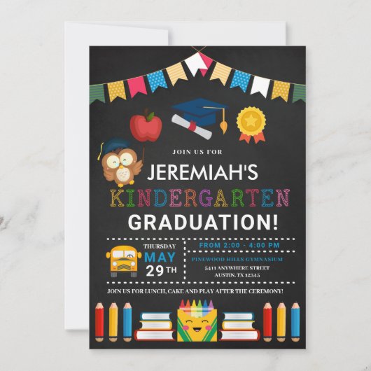 幼稚園卒業用黒板 招待状 (正面)