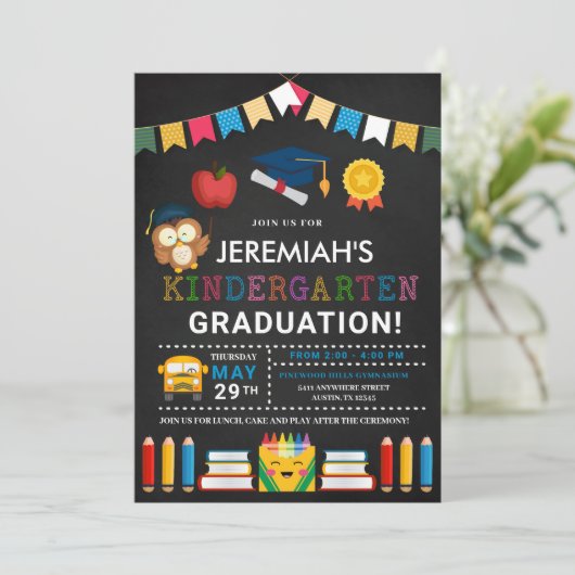 幼稚園卒業用黒板 招待状 (スタンド正面)