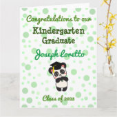 幼稚園卒業祝いパンダ カード (黄色い花)