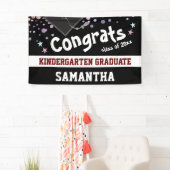 幼稚園卒業黒の紙吹雪写真 横断幕 (インサイチュ)