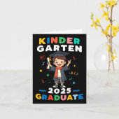 幼稚園卒業2025少年キッズ卒業Te カード (黄色い花)