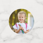 幼稚園卒業 ピンクの恐竜の女の子 2 フォト コンフェッティ (スモール正面)