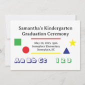 幼稚園卒業ABC 123招待状 招待状 (裏面)