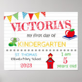 幼稚園名の最初の日詳細年齢 ポスター (正面)