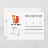 幼稚園向け手書きフラッシュカード | J,K | ポストカード (正面/裏面)